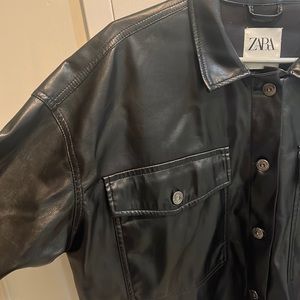 Leather button up shirt